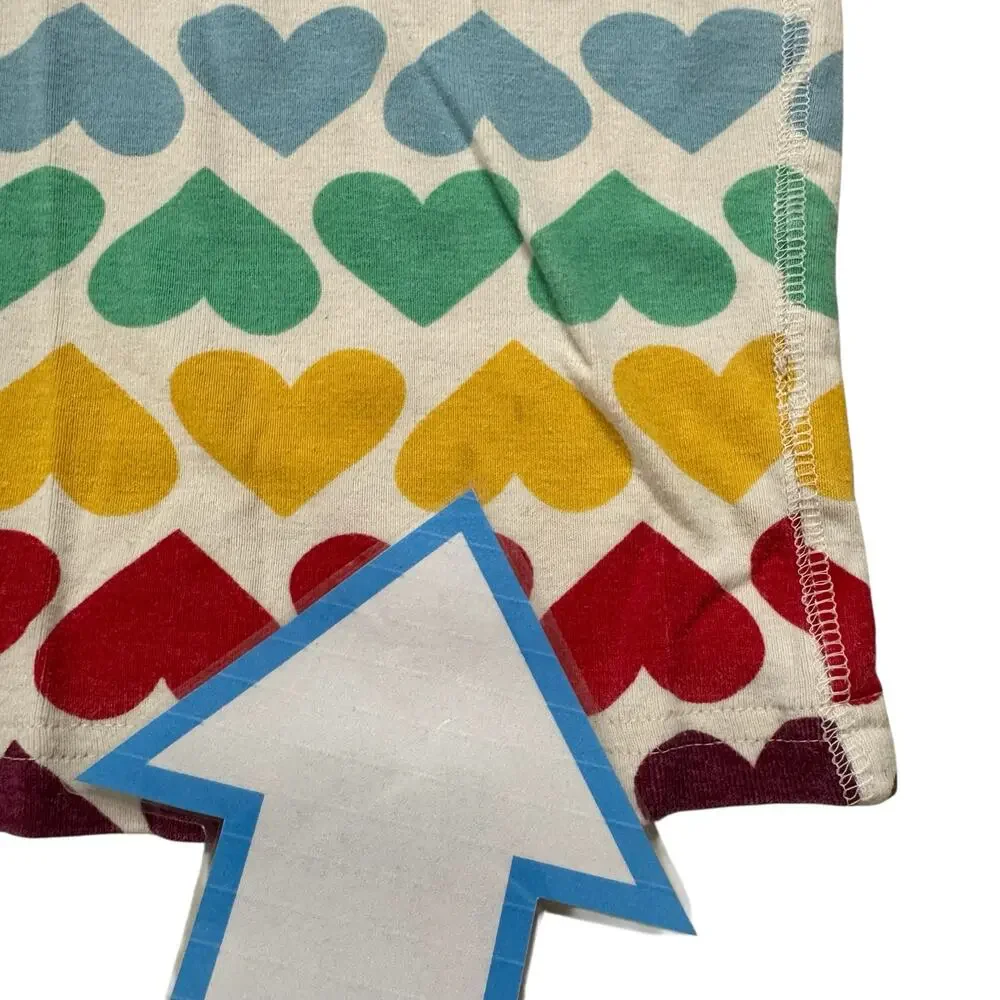 PRIMARY Rainbow Heart Stripes Long John Pajama Set Size 6-7 Kids Organic Unisex